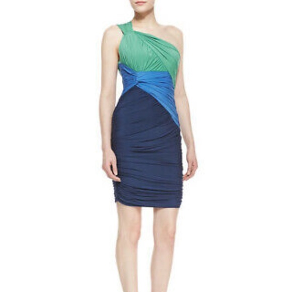 Halston Heritage One Shoulder Ruched Dress - Picture 9 of 10